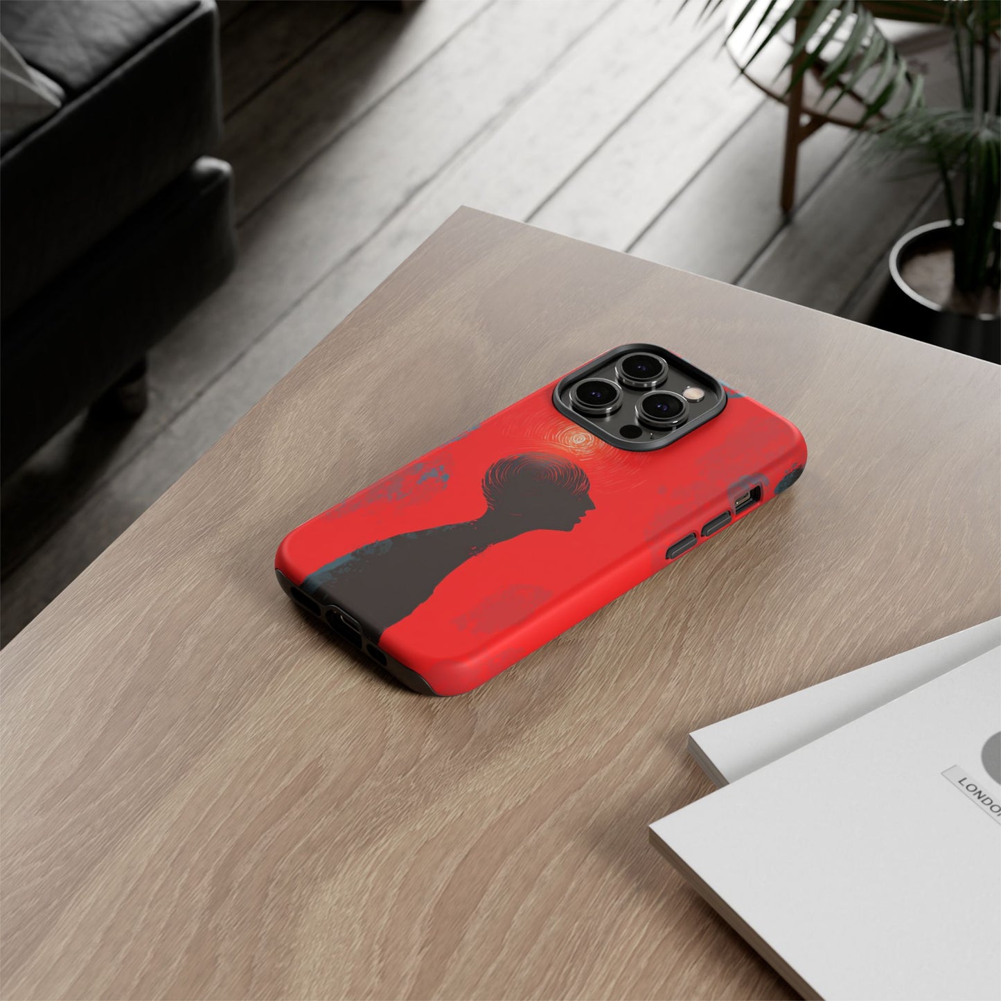 Mental Eclipse | Bold Surreal Art for Deep Thinkers – Red & Black Abstract Design