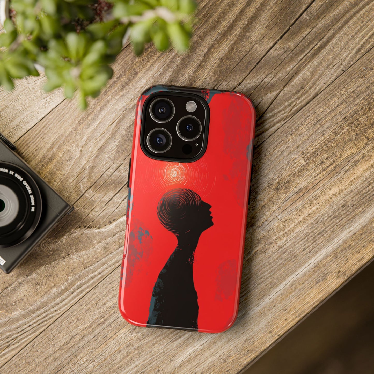 Mental Eclipse | Bold Surreal Art for Deep Thinkers – Red & Black Abstract Design