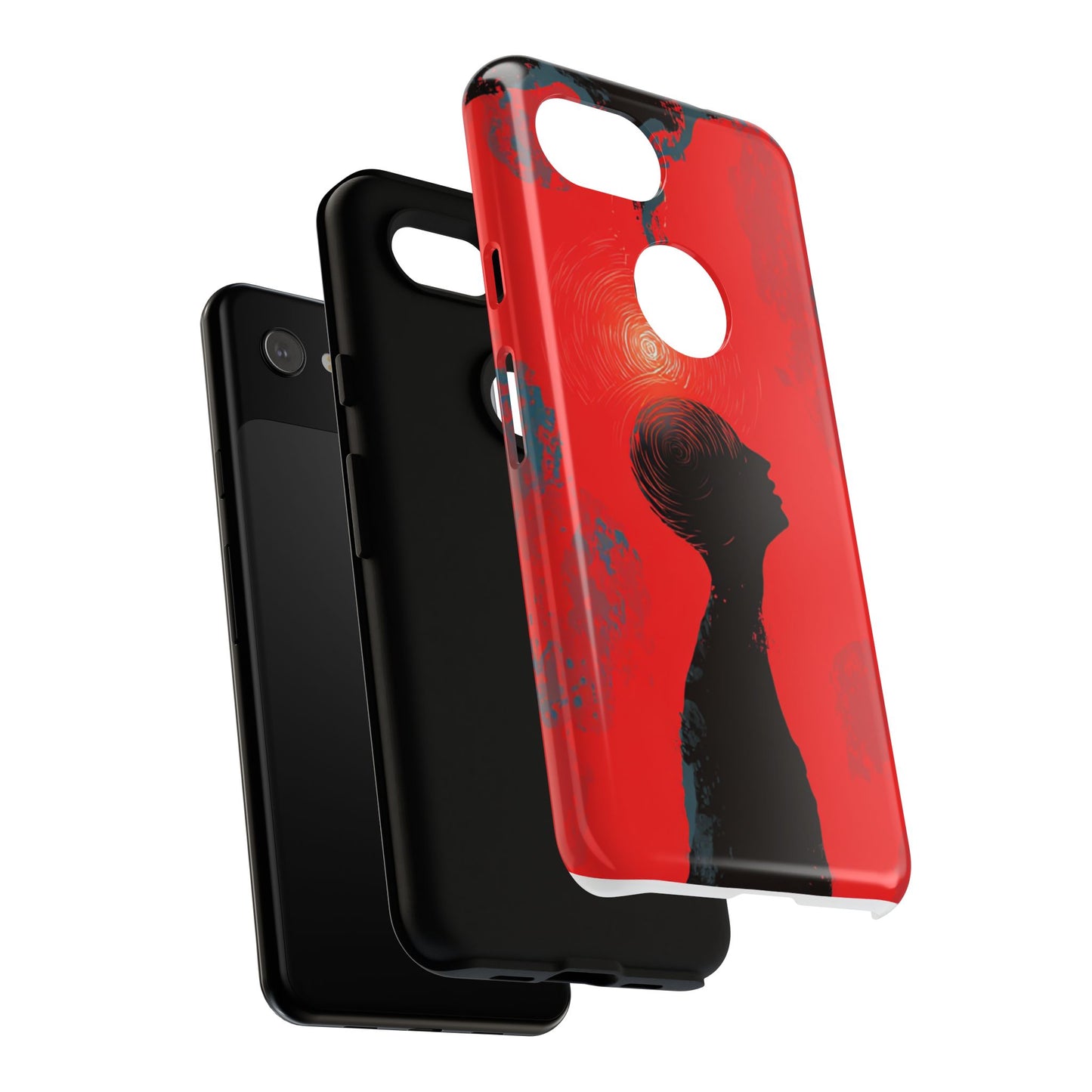 Mental Eclipse | Bold Surreal Art for Deep Thinkers – Red & Black Abstract Design