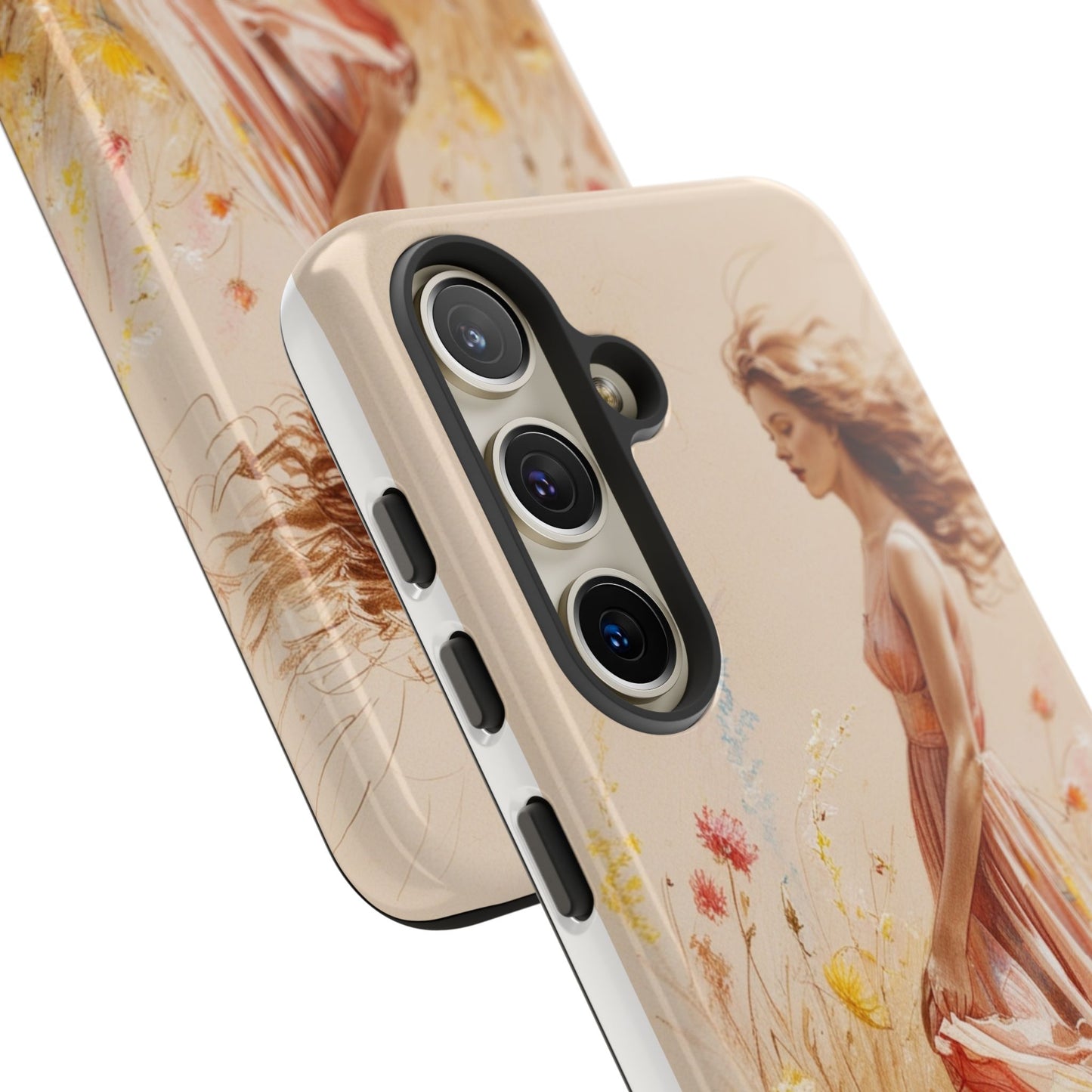 Phone Case - Vintage Woman Art Tough Case - Shockproof Matte & Glossy Finish
