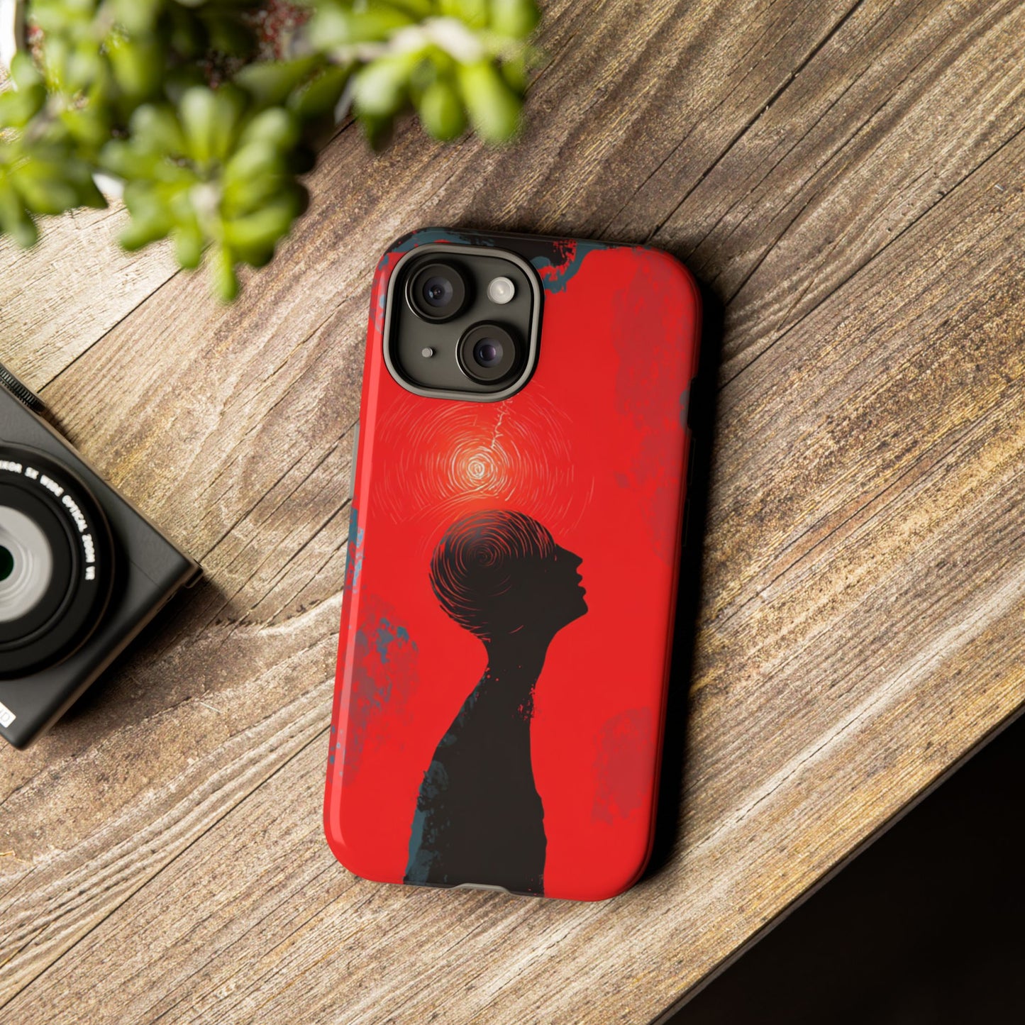 Mental Eclipse | Bold Surreal Art for Deep Thinkers – Red & Black Abstract Design
