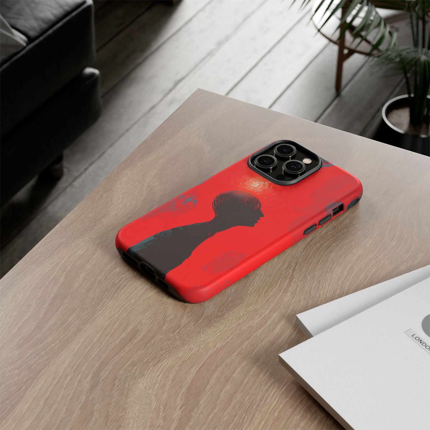 Mental Eclipse | Bold Surreal Art for Deep Thinkers – Red & Black Abstract Design