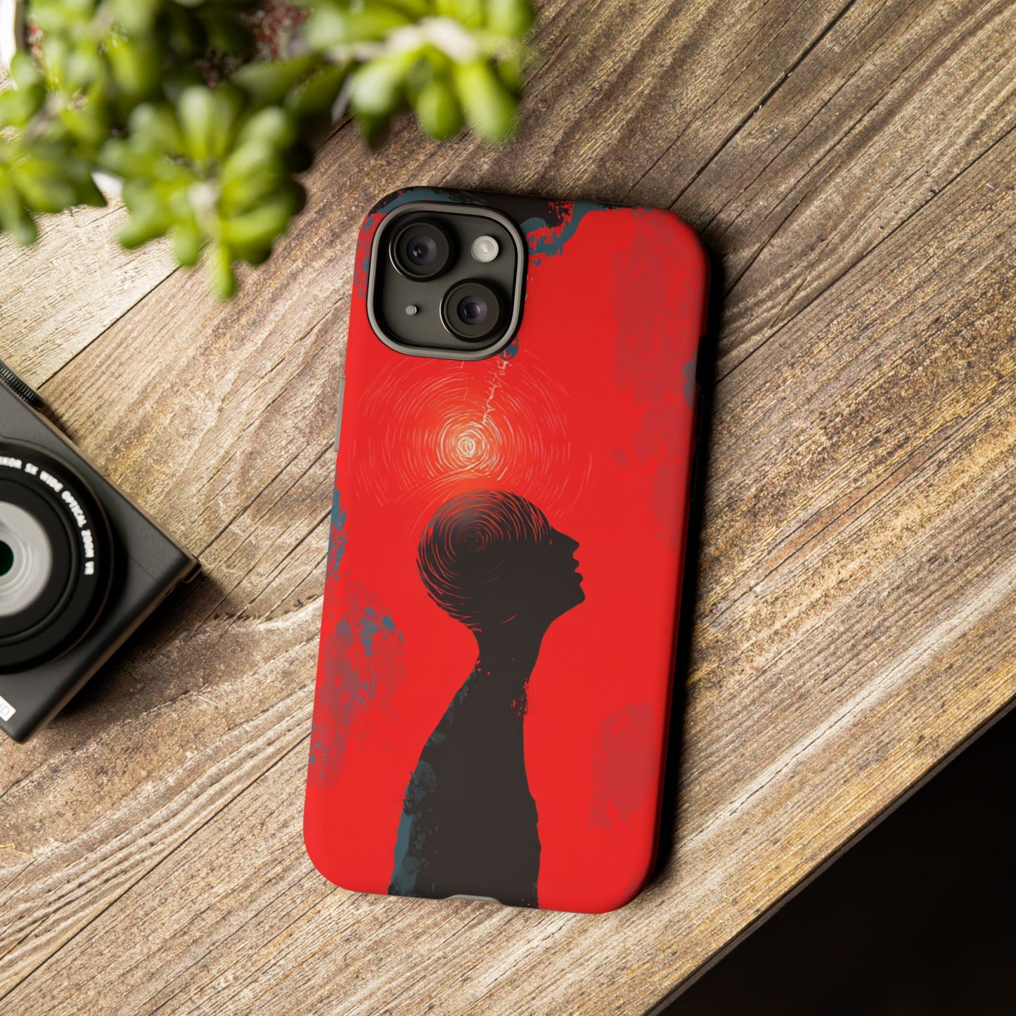 Mental Eclipse | Bold Surreal Art for Deep Thinkers – Red & Black Abstract Design