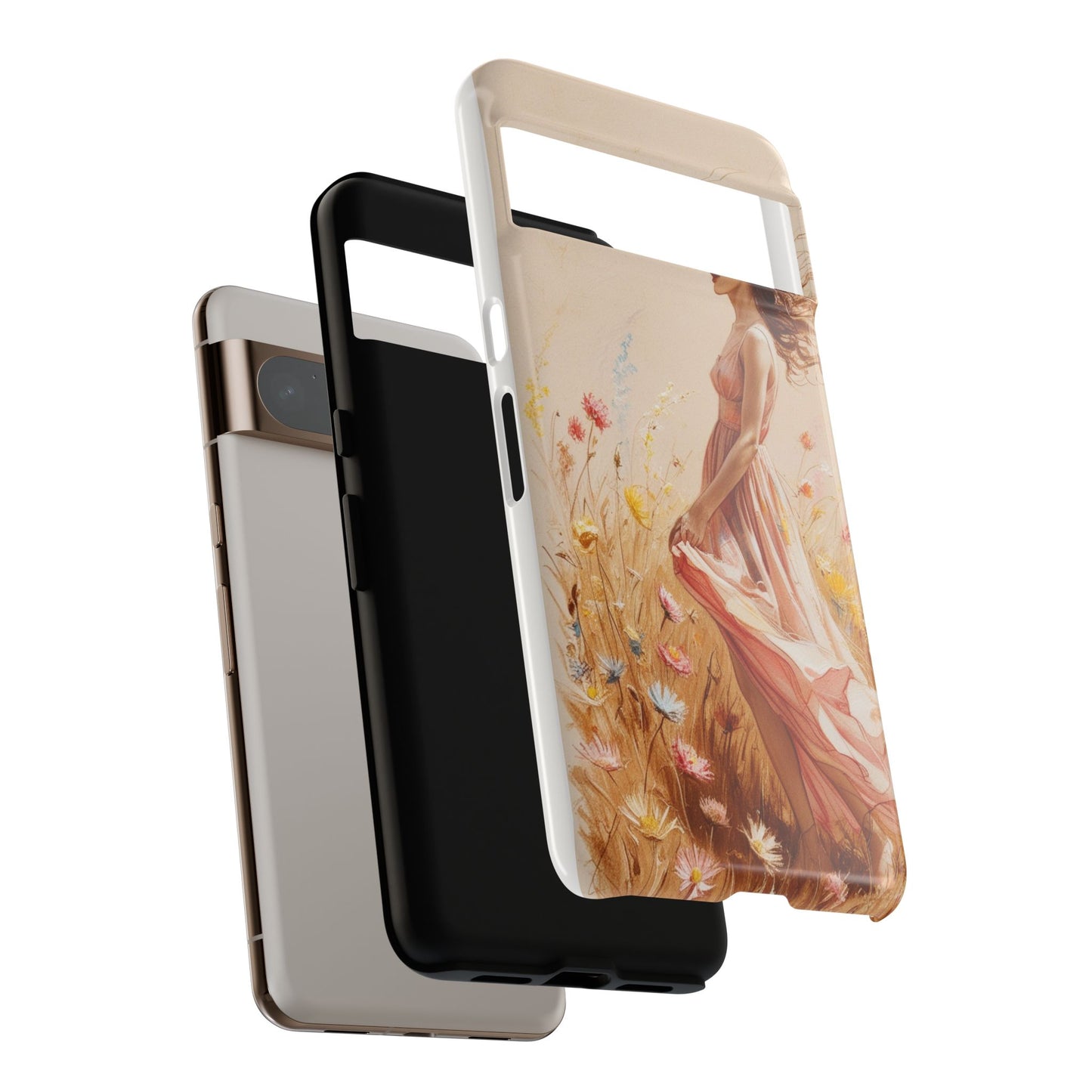 Phone Case - Vintage Woman Art Tough Case - Shockproof Matte & Glossy Finish
