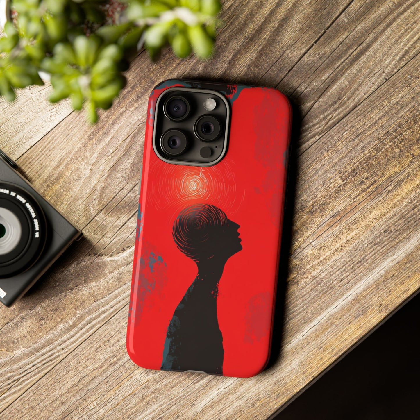 Mental Eclipse | Bold Surreal Art for Deep Thinkers – Red & Black Abstract Design