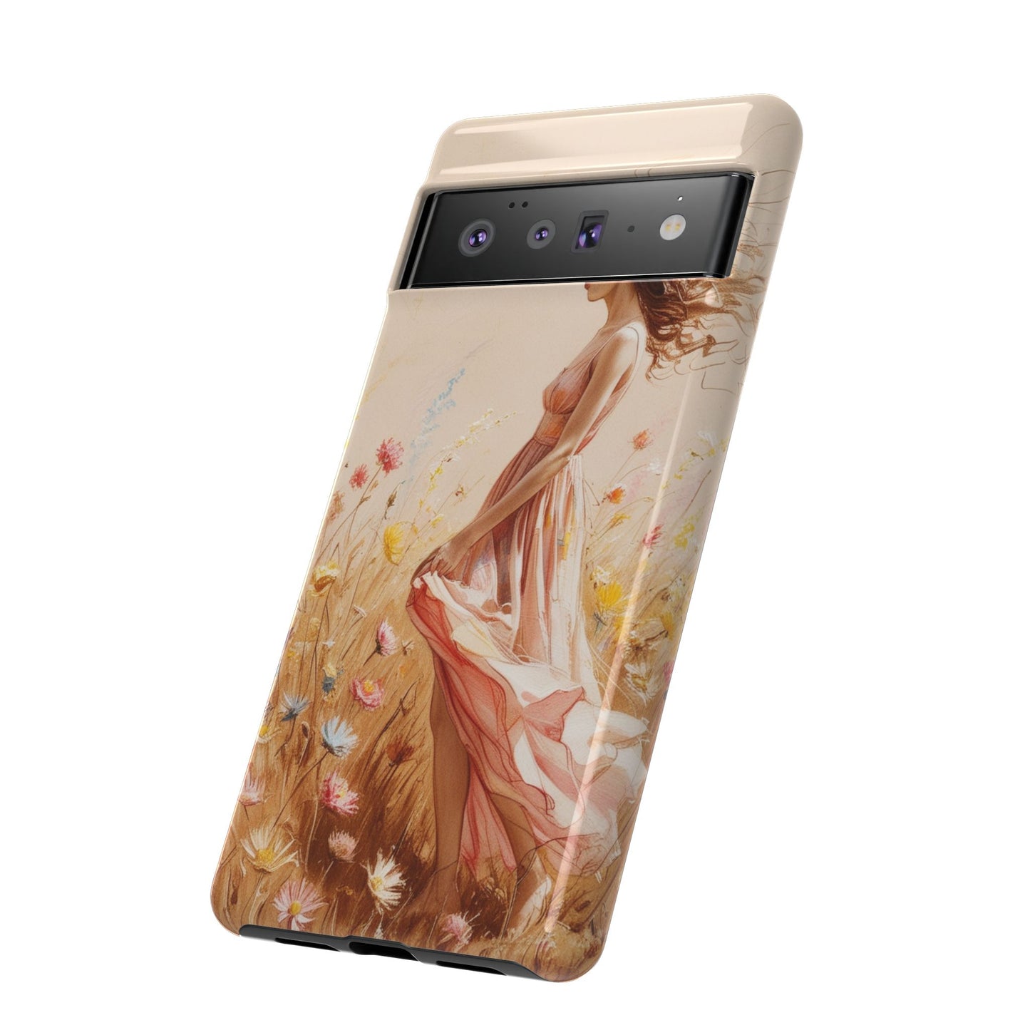 Phone Case - Vintage Woman Art Tough Case - Shockproof Matte & Glossy Finish