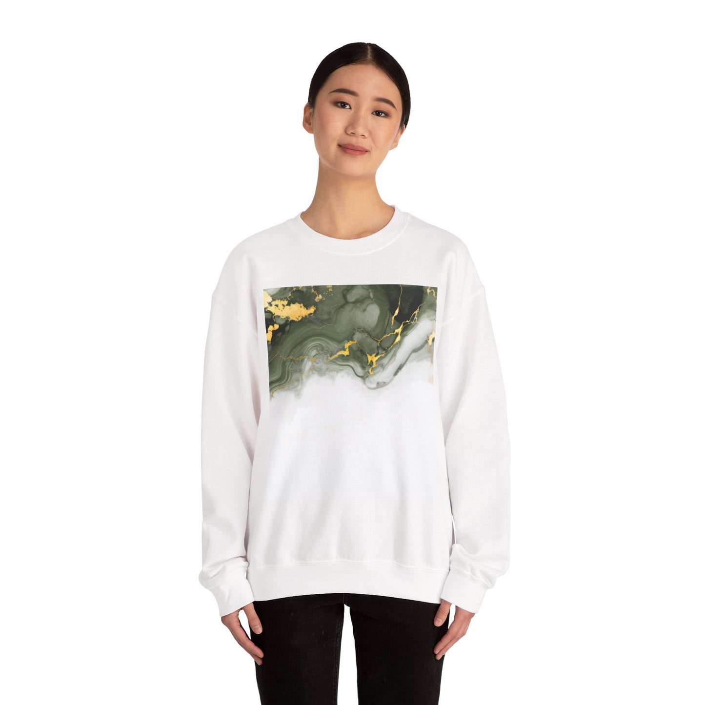 Luxury Green Marble Sweatshirt - Unisex Cozy Fit