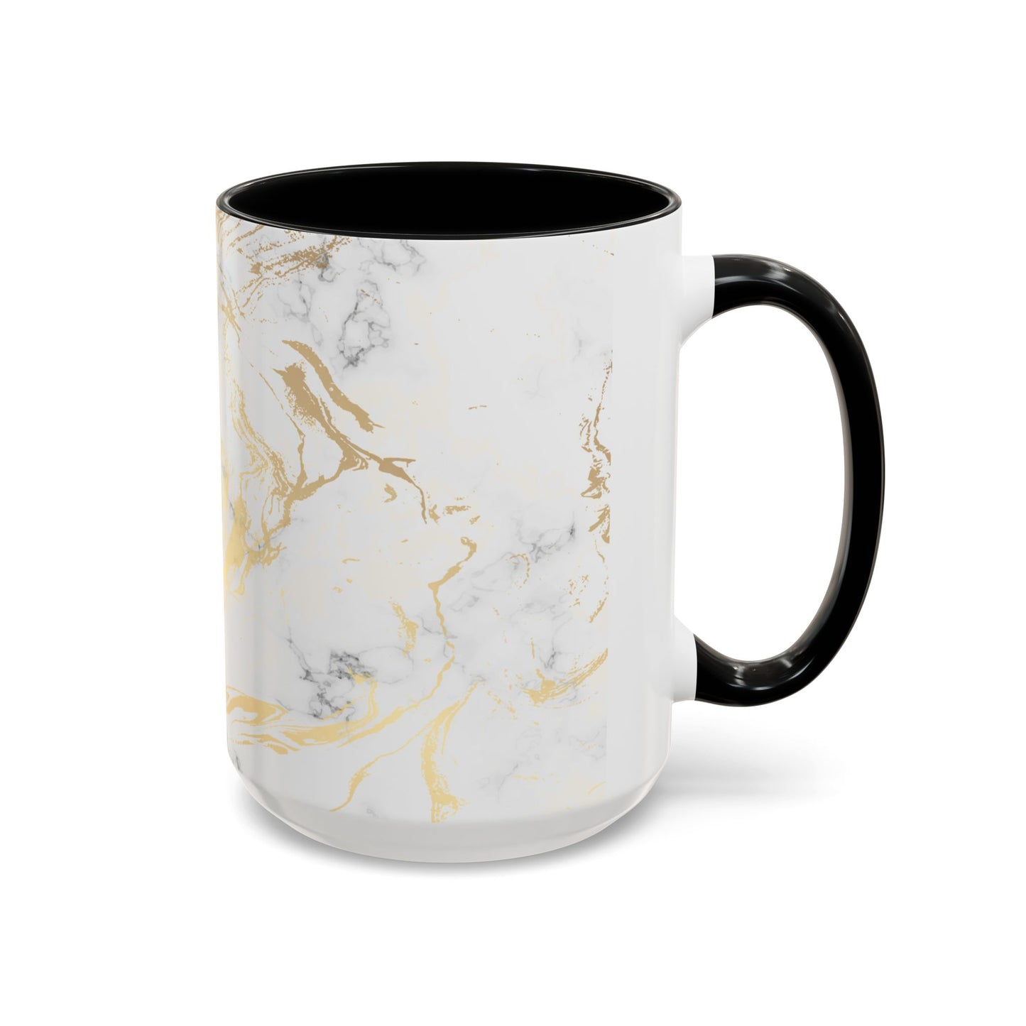 Gold Marble Accent Coffee Mug – Two-Tone Ceramic Cup 11oz & 15oz