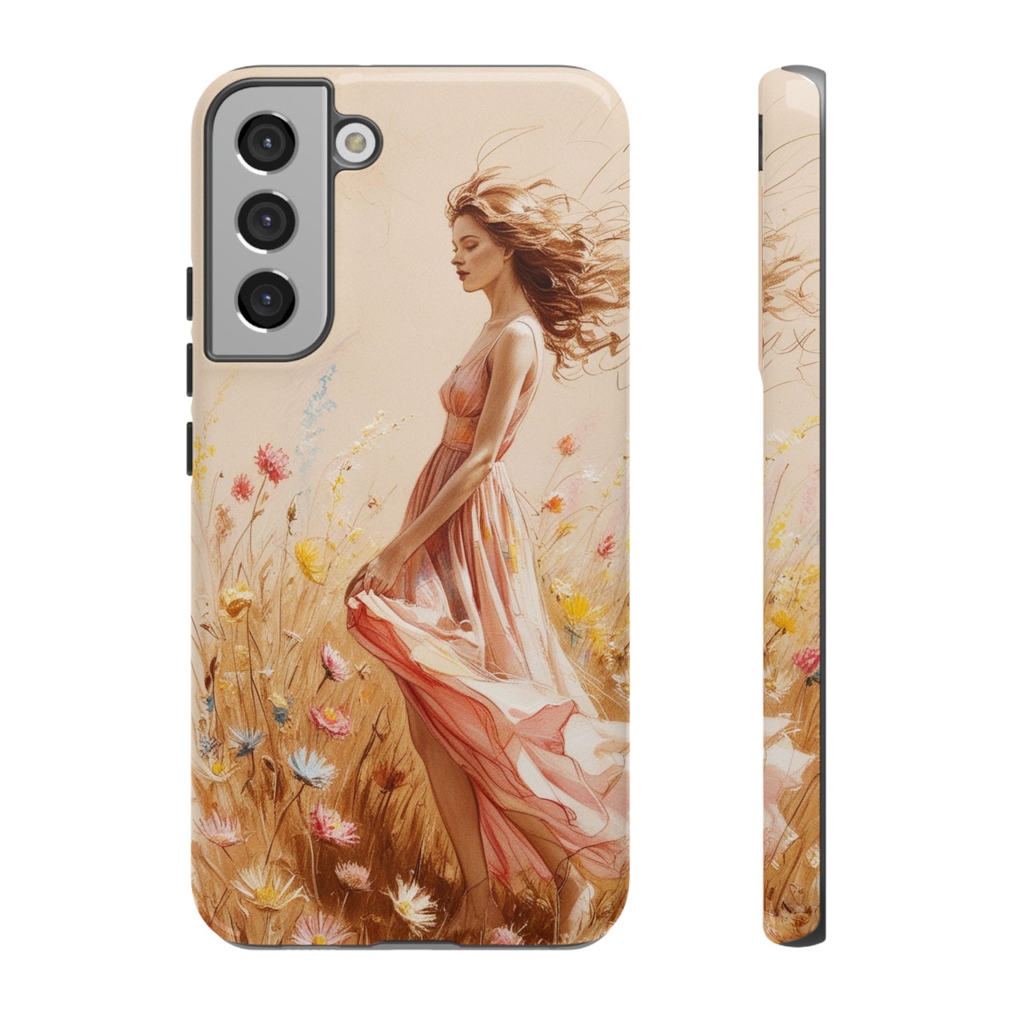 Phone Case - Vintage Woman Art Tough Case - Shockproof Matte & Glossy Finish