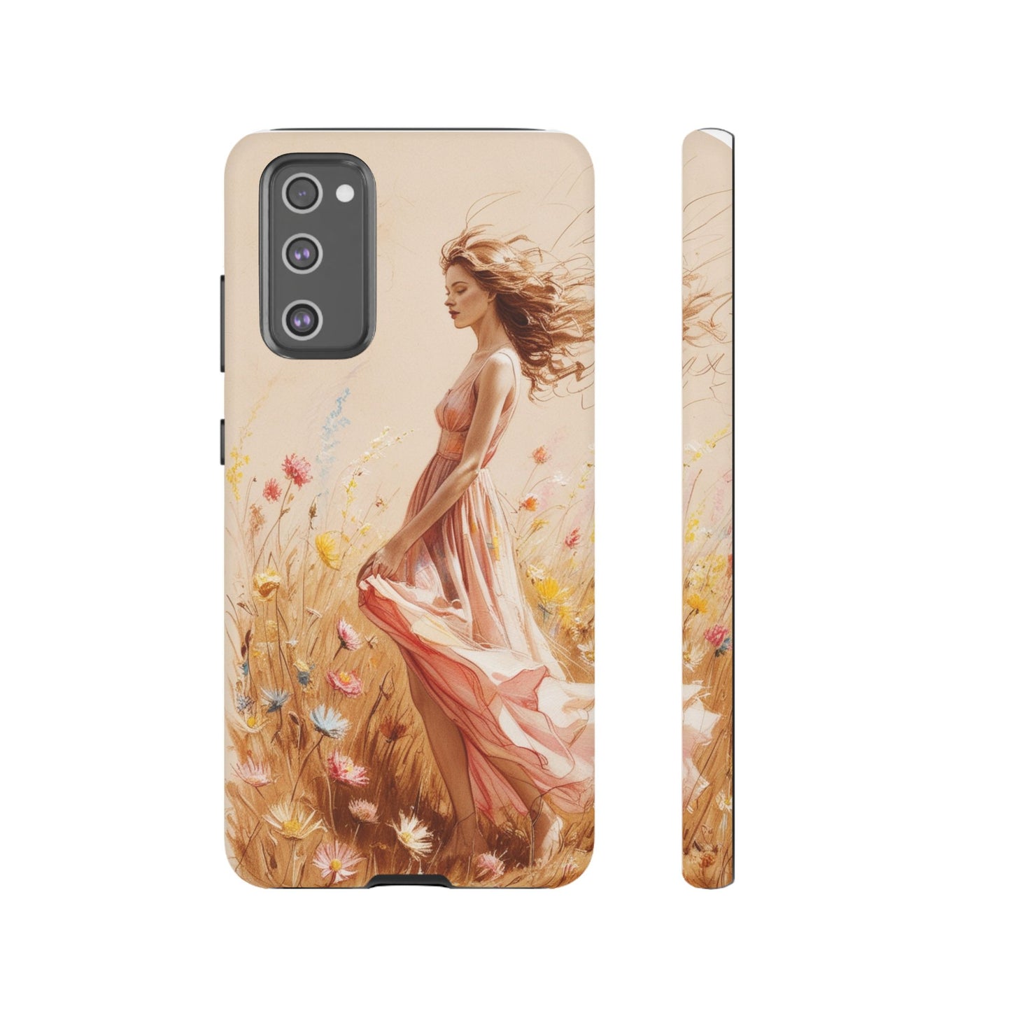 Phone Case - Vintage Woman Art Tough Case - Shockproof Matte & Glossy Finish
