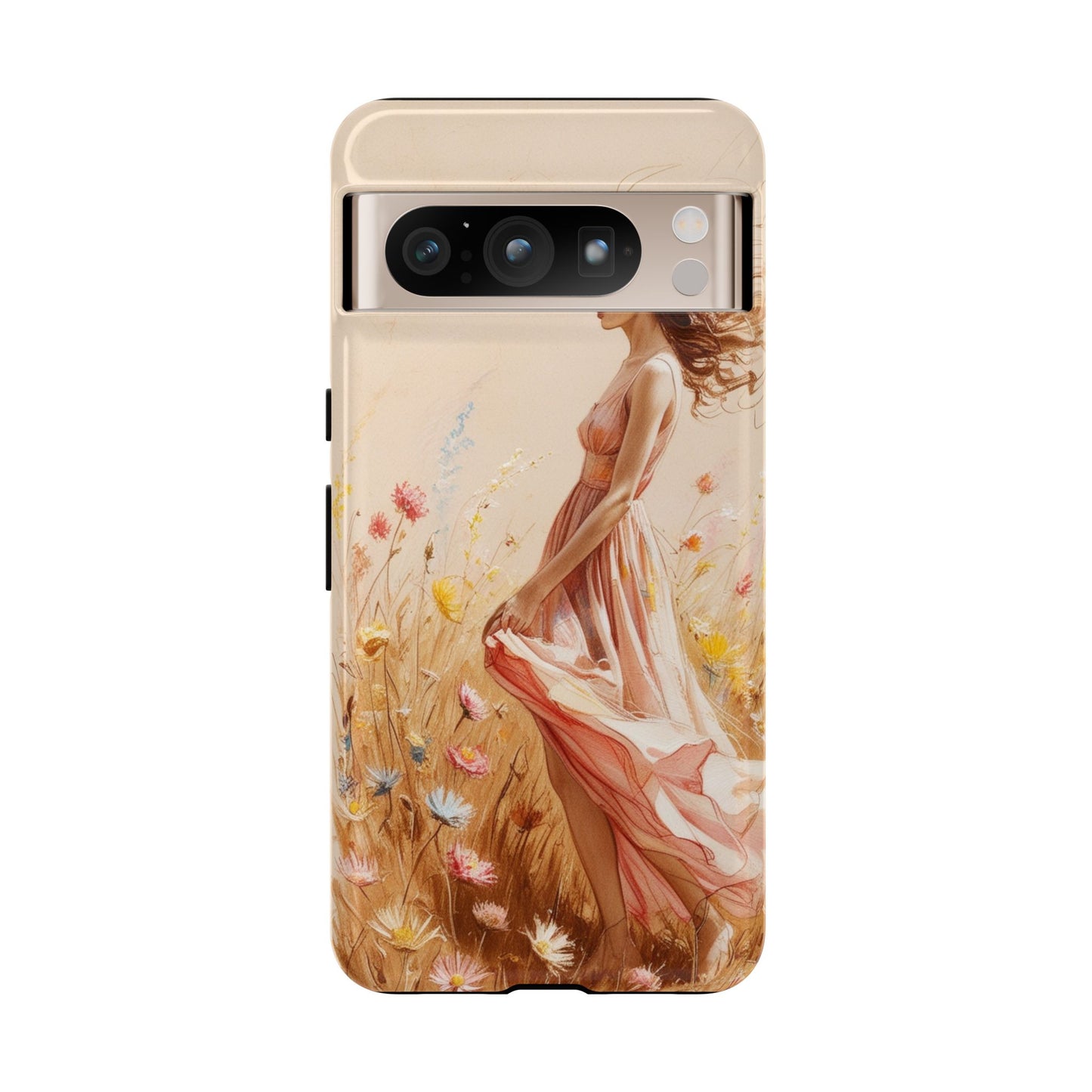 Phone Case - Vintage Woman Art Tough Case - Shockproof Matte & Glossy Finish