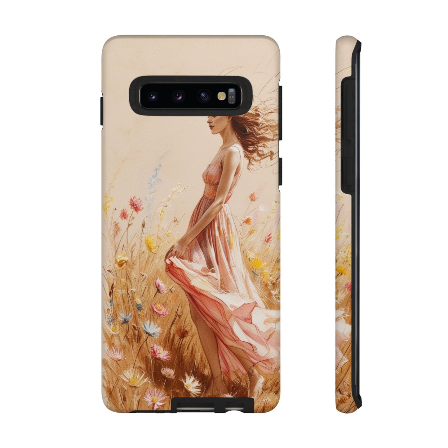 Phone Case - Vintage Woman Art Tough Case - Shockproof Matte & Glossy Finish