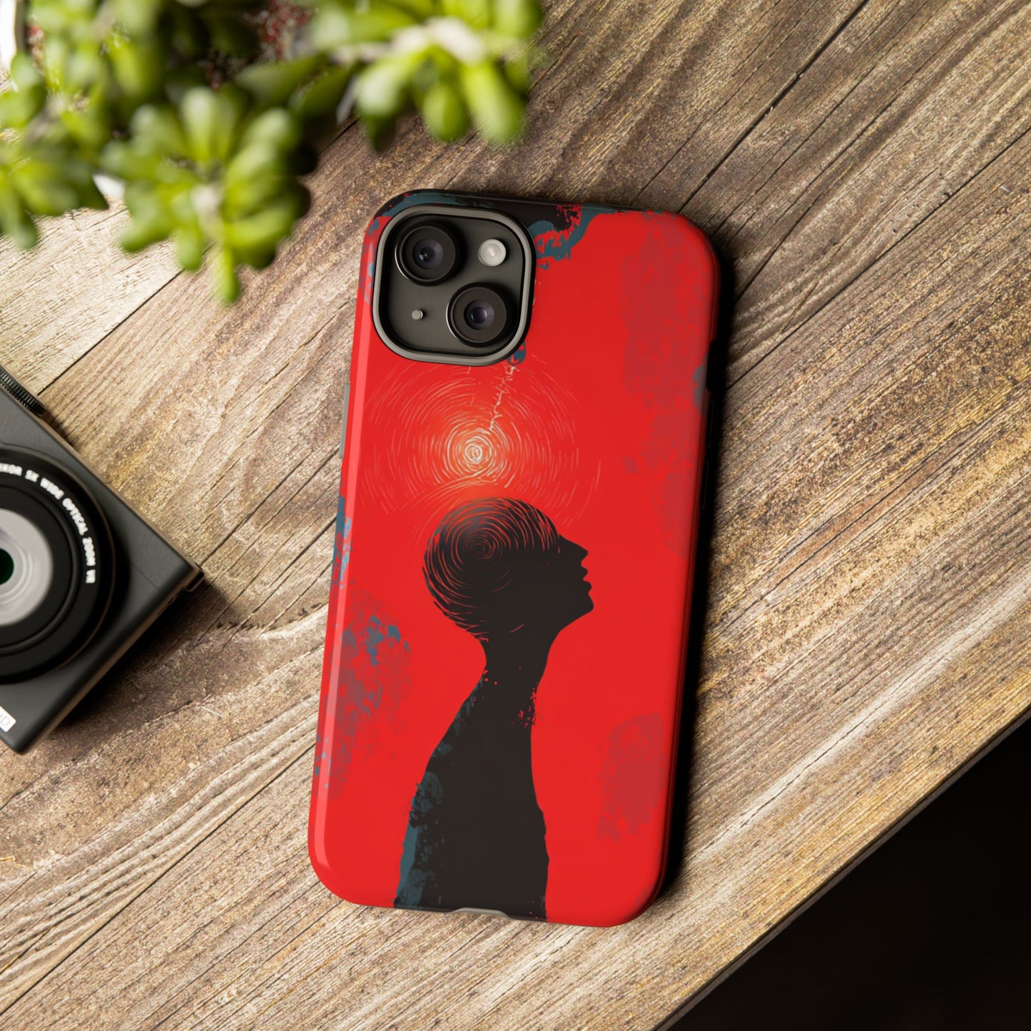 Mental Eclipse | Bold Surreal Art for Deep Thinkers – Red & Black Abstract Design