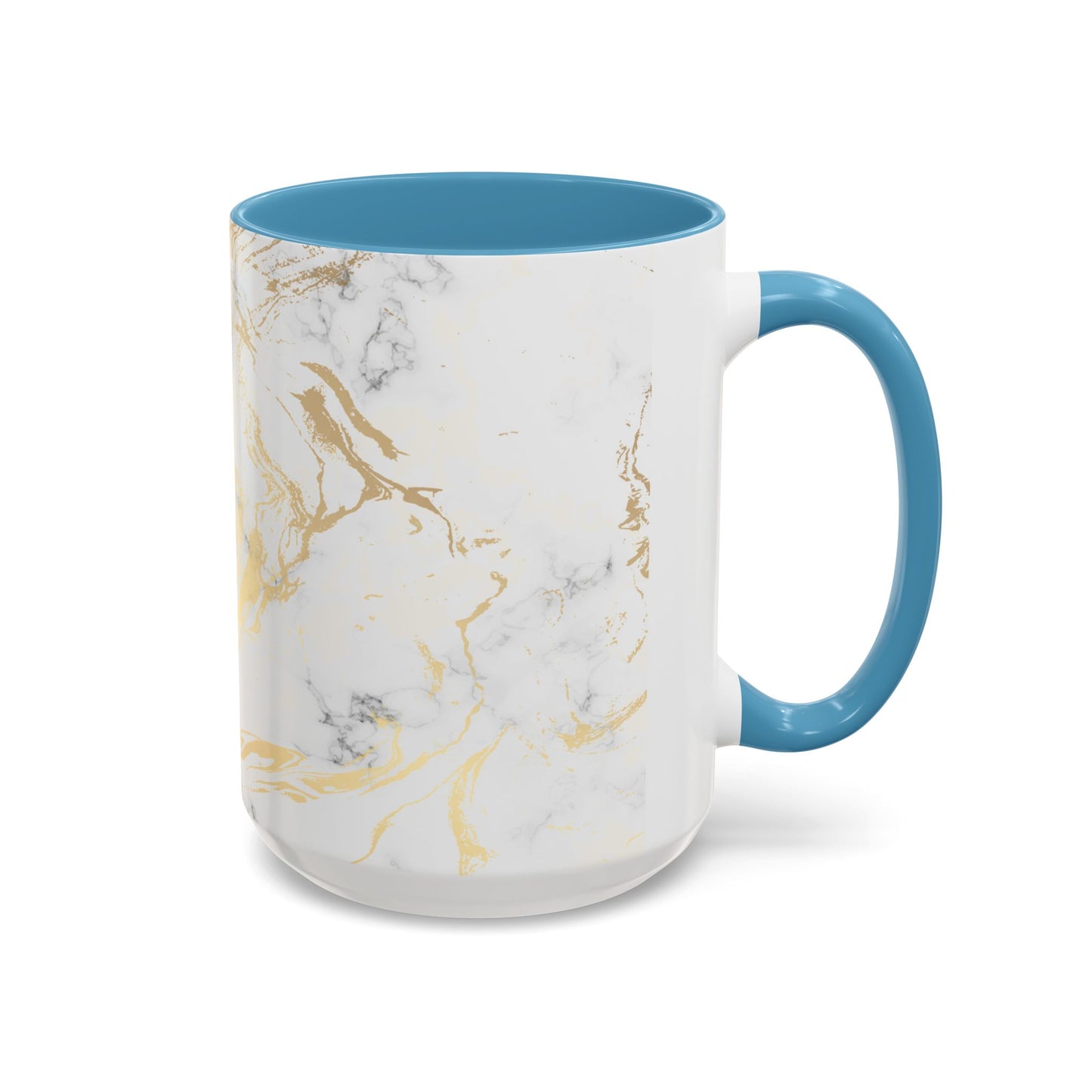 Gold Marble Accent Coffee Mug – Two-Tone Ceramic Cup 11oz & 15oz