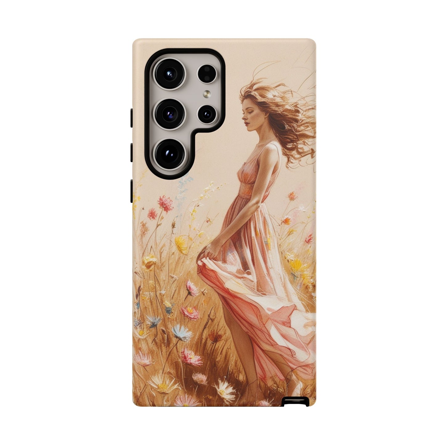 Phone Case - Vintage Woman Art Tough Case - Shockproof Matte & Glossy Finish