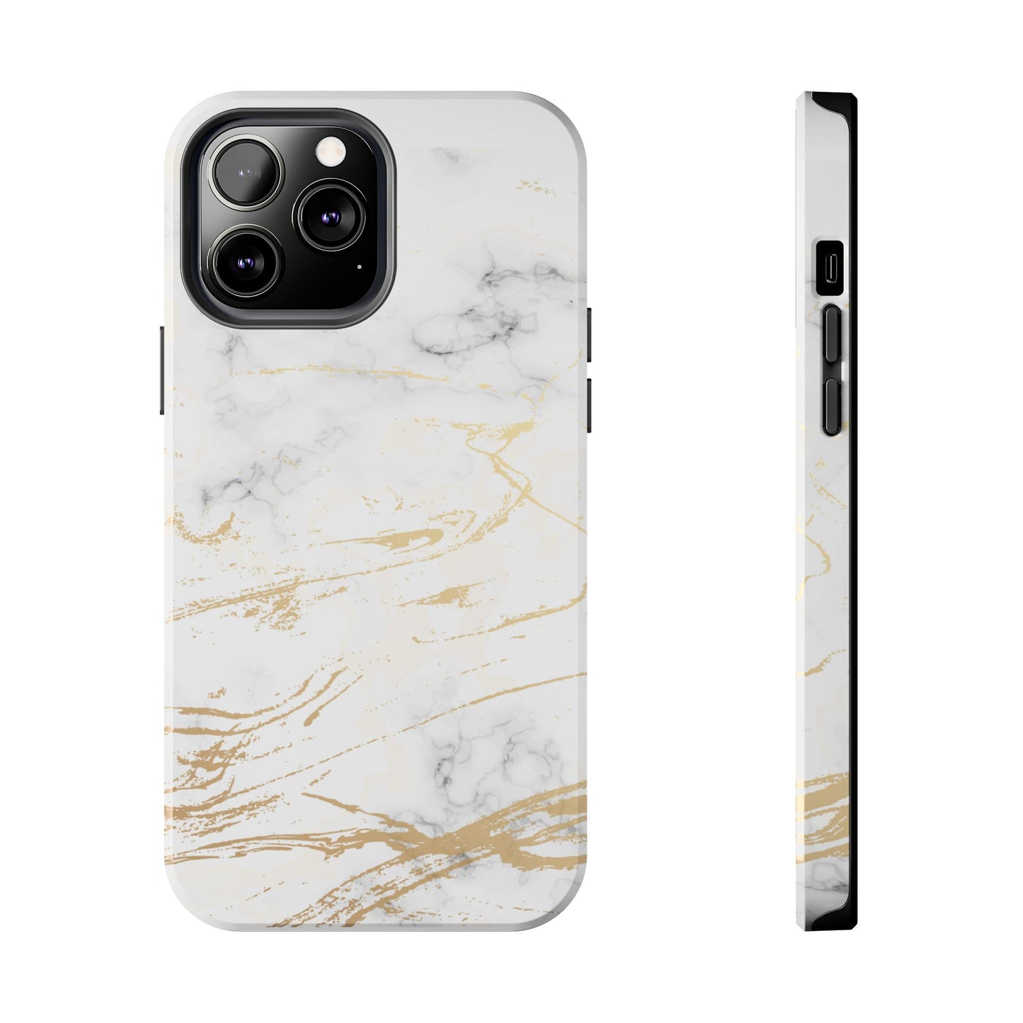 Gold Marble Tough Phone Case – Shockproof Luxury Cover for iPhone & Samsung