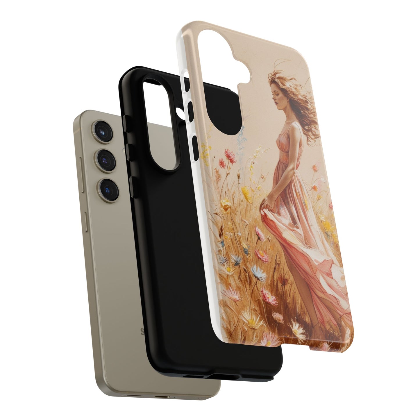 Phone Case - Vintage Woman Art Tough Case - Shockproof Matte & Glossy Finish