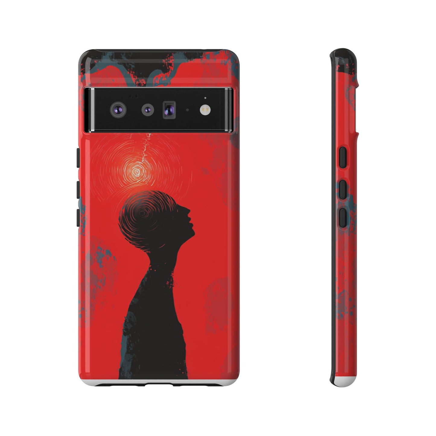 Mental Eclipse | Bold Surreal Art for Deep Thinkers – Red & Black Abstract Design