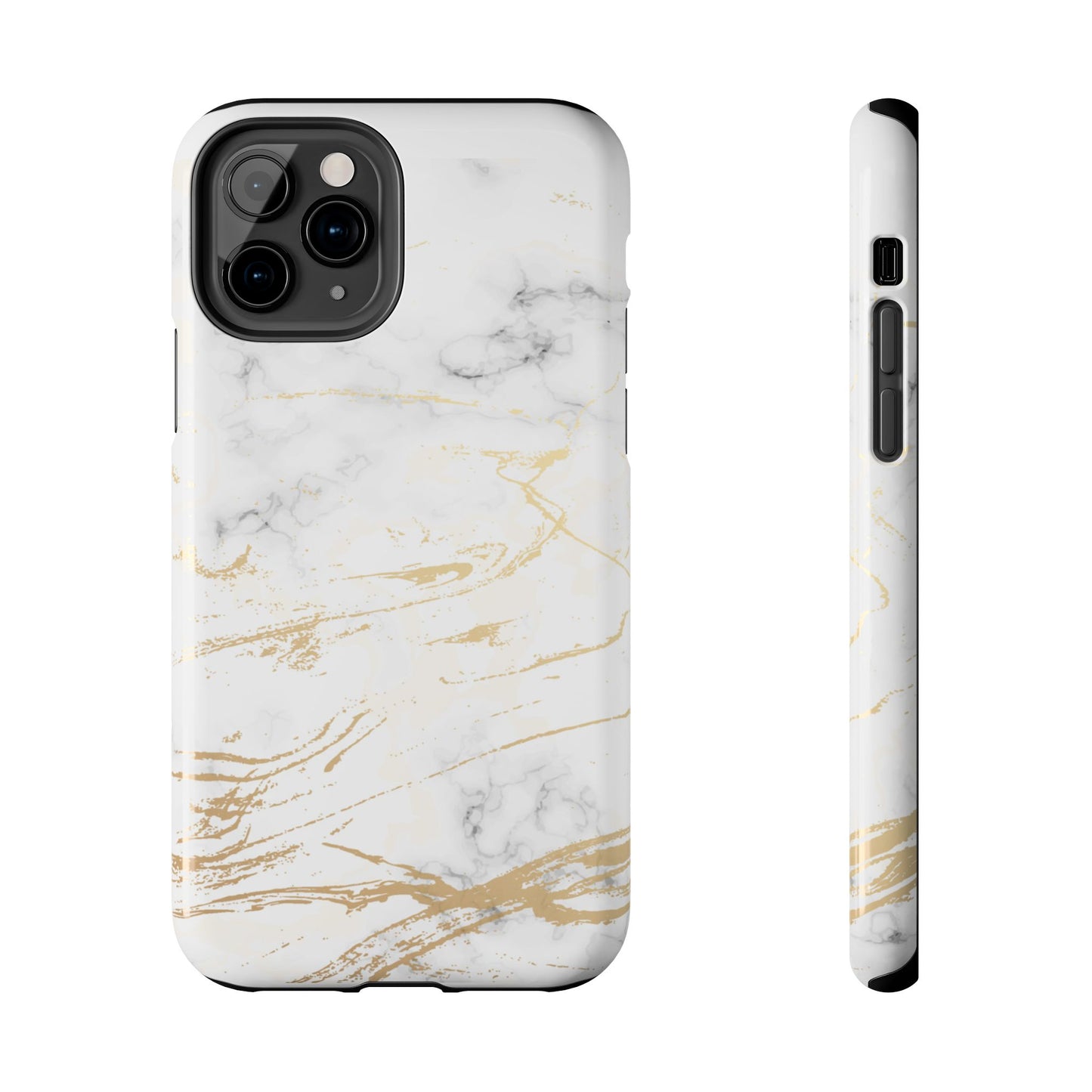 Gold Marble Tough Phone Case – Shockproof Luxury Cover for iPhone & Samsung