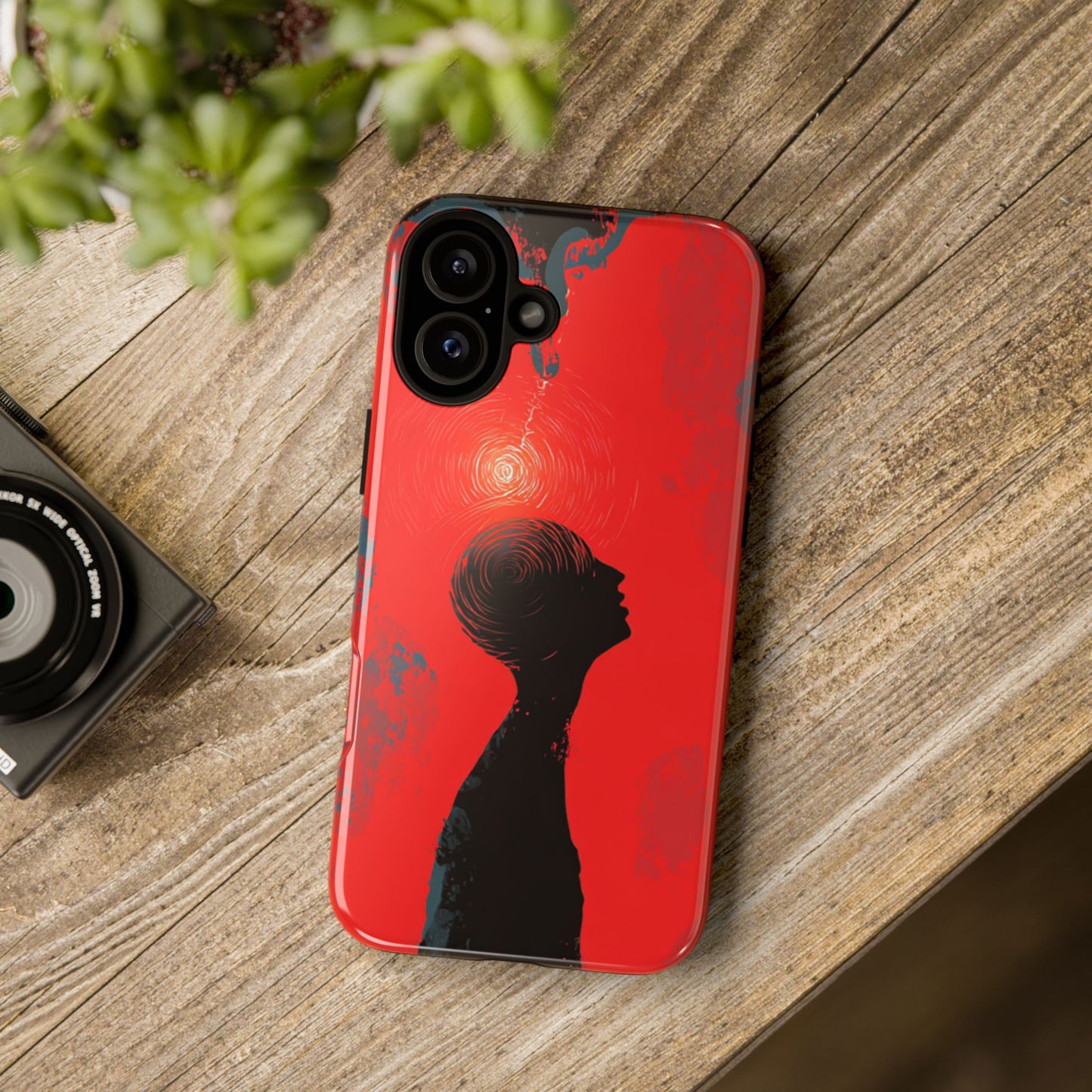 Mental Eclipse | Bold Surreal Art for Deep Thinkers – Red & Black Abstract Design