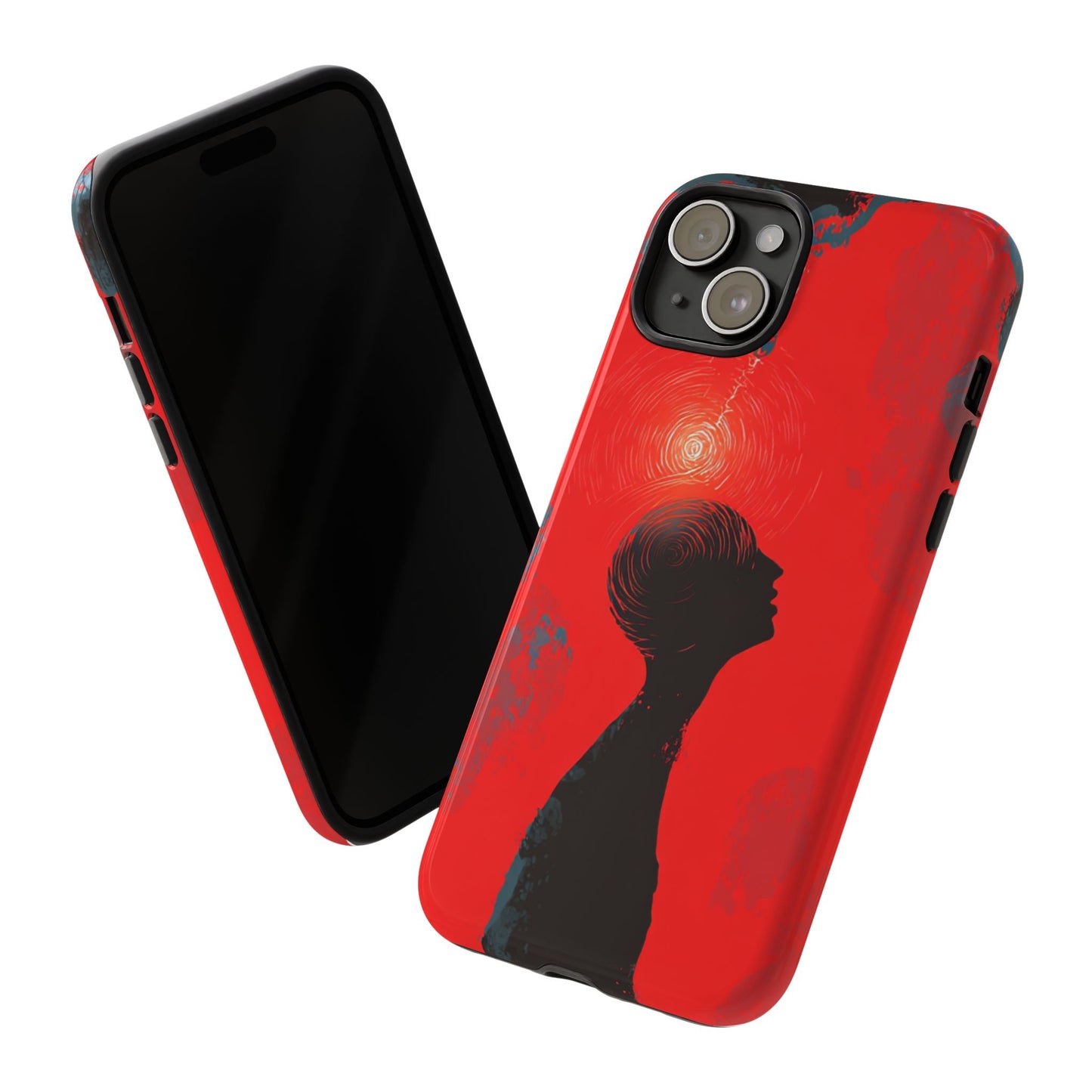 Mental Eclipse | Bold Surreal Art for Deep Thinkers – Red & Black Abstract Design