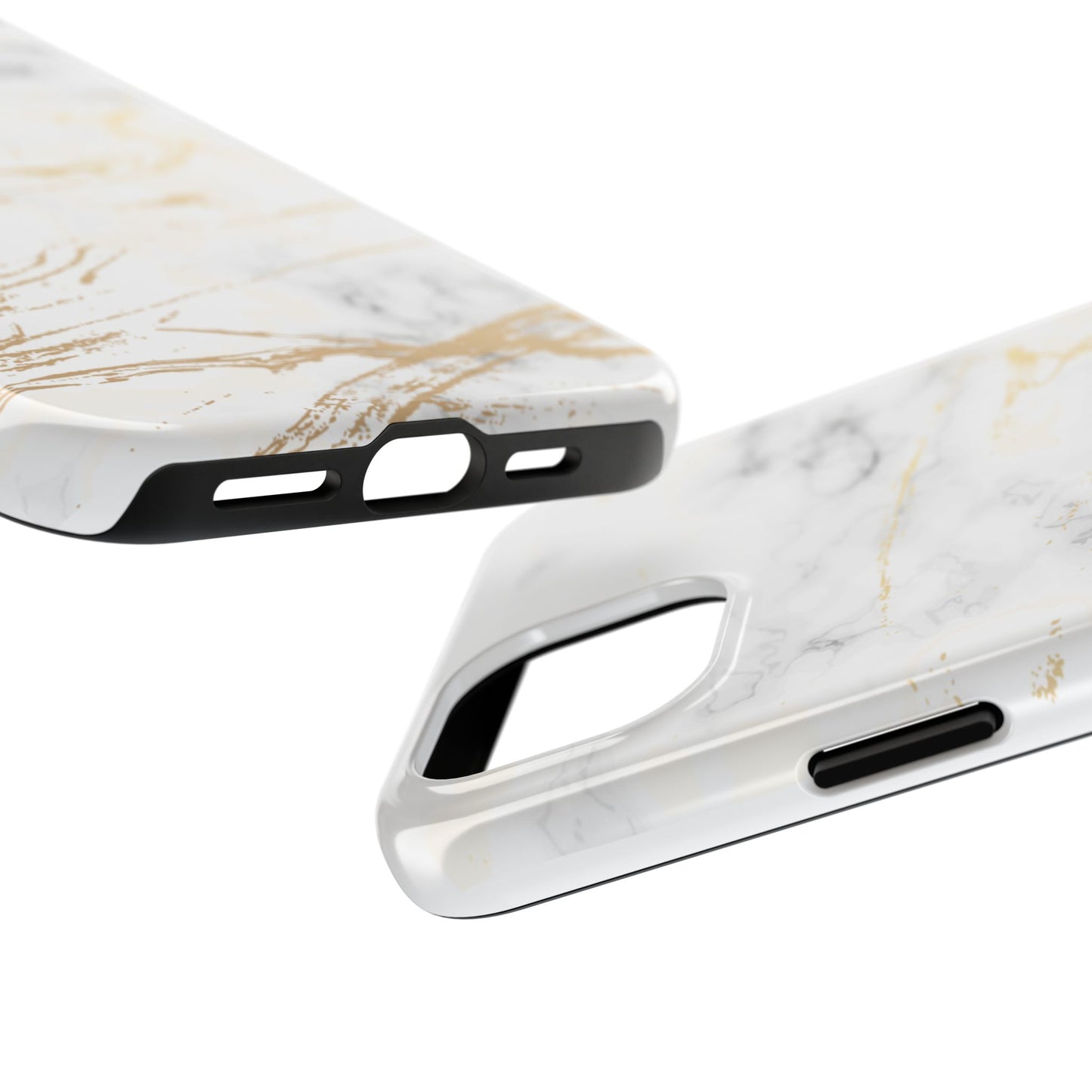 Gold Marble Tough Phone Case – Shockproof Luxury Cover for iPhone & Samsung