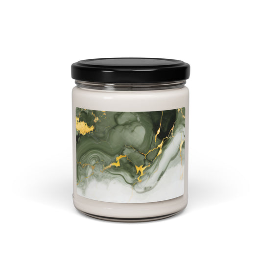 Green Marble Scented Soy Candle – 9oz Luxury Home Fragrance