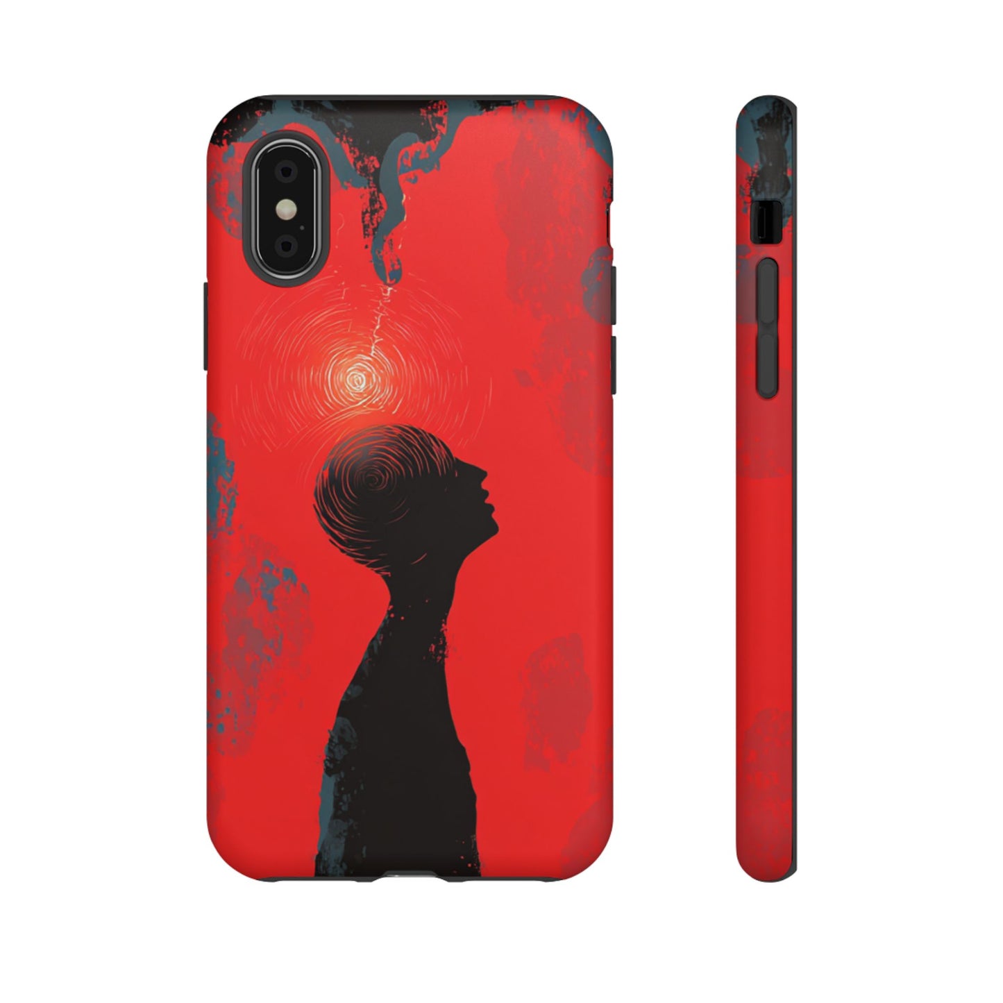 Mental Eclipse | Bold Surreal Art for Deep Thinkers – Red & Black Abstract Design