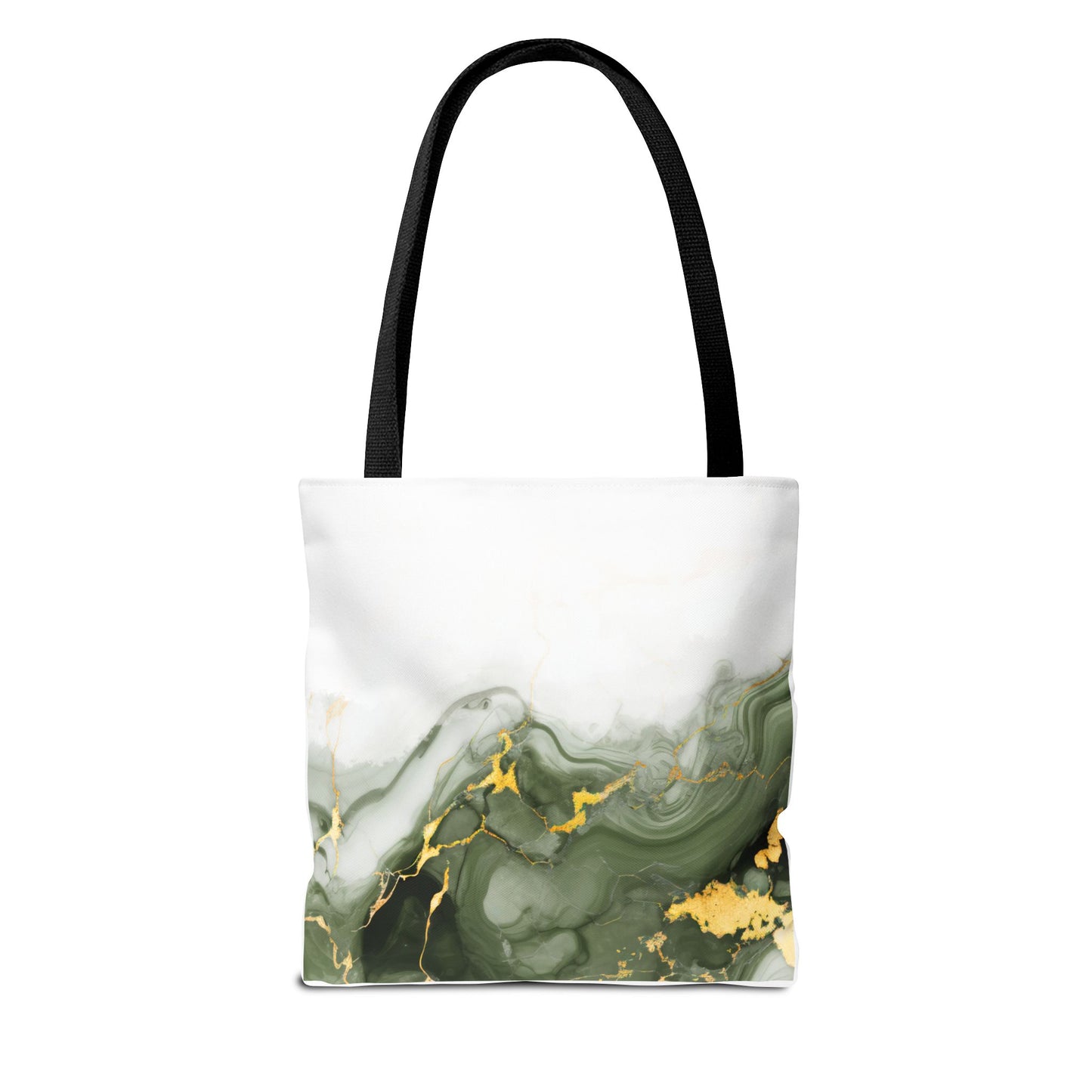 Green Marble Tote Bag – All Over Print Elegant Carryall