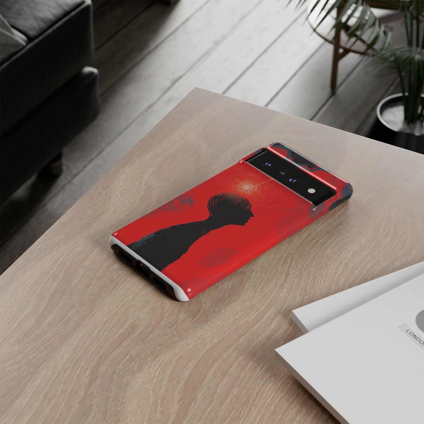 Mental Eclipse | Bold Surreal Art for Deep Thinkers – Red & Black Abstract Design